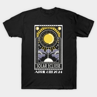 Total Solar Eclipse April 8th 2024- Art Deco style T-Shirt